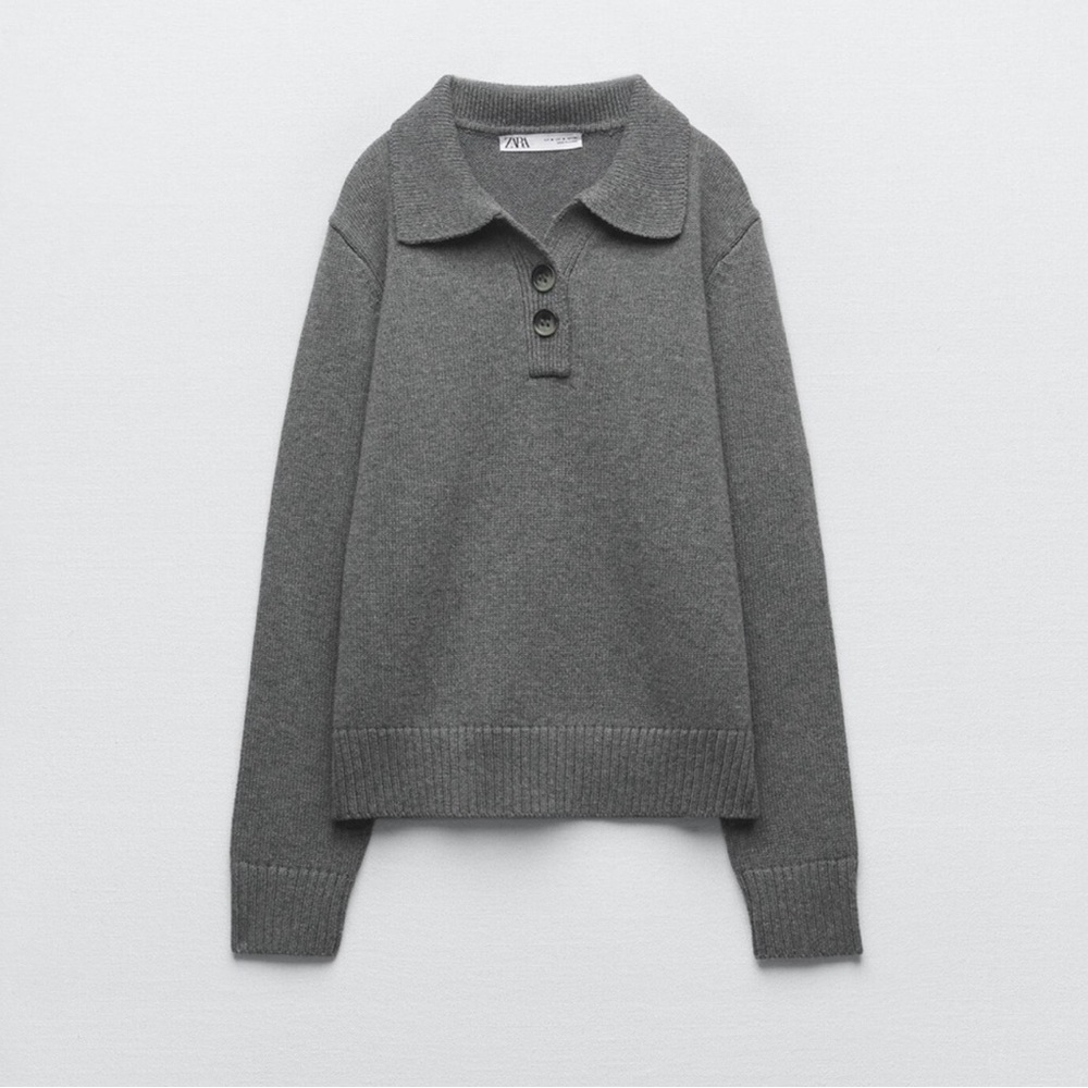 Zara Gray Collared Sweater